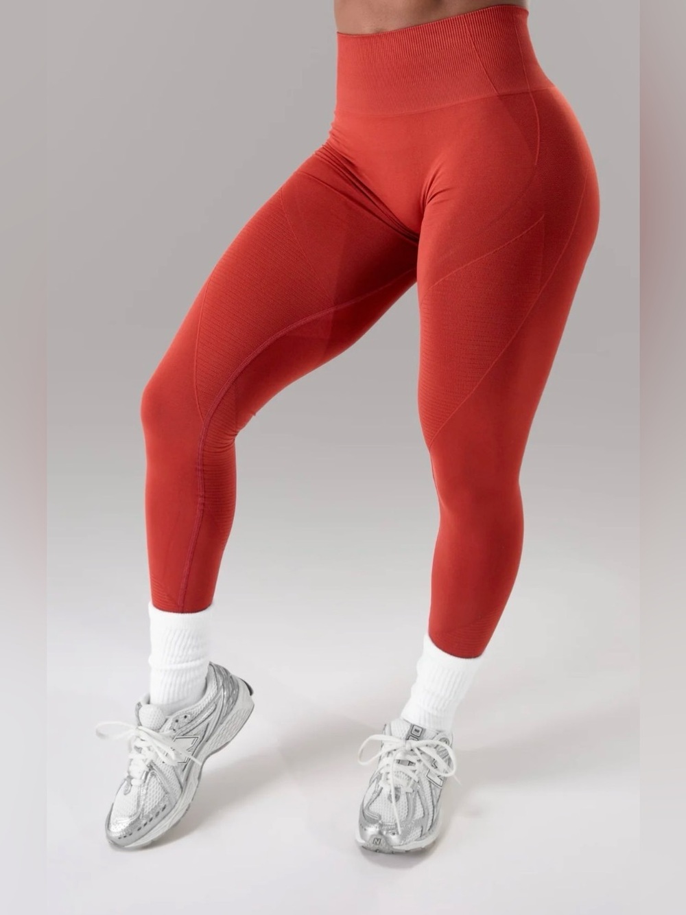 Alphalete Revival Leggings XS Brick Red High Waisted Seamless Compression Gym